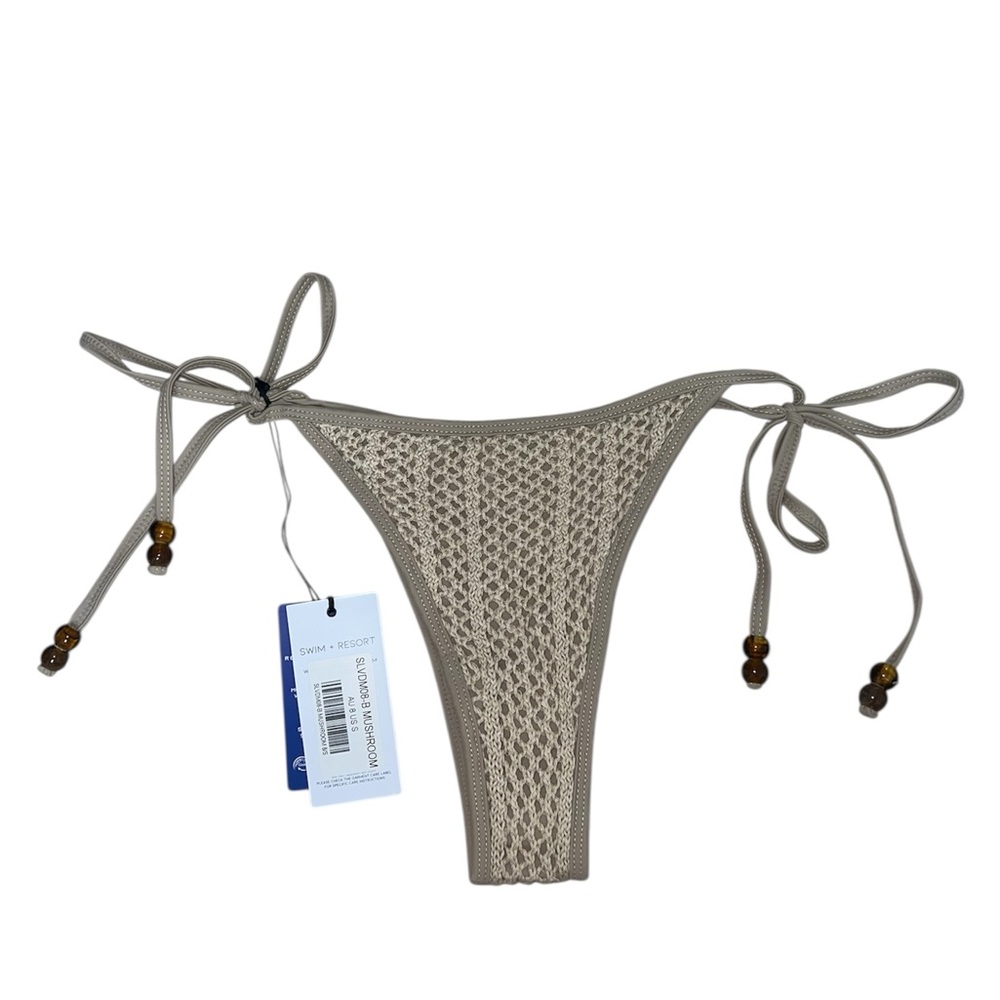 Selfie Leslie Beige Crochet Bikini Bottom